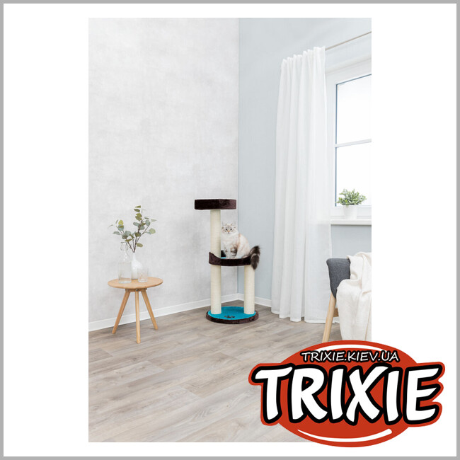 ТРІКСІ Україна - Будиночок-драпак для котів Trixie 43870 "Lugo", 103см, коричнев/бірюзовий