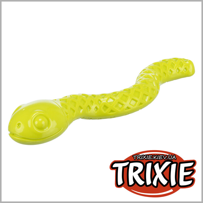 ТРИКСИ Украина - Игрушка Trixie 34931 для собак Змея для лакомства термопластическая резина 27 см зеленая