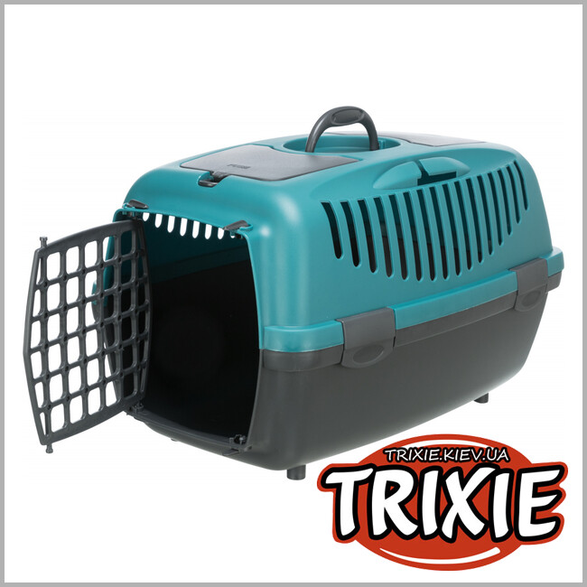 ТРИКСИ Украина - Переноска Trixie Capri Transport Box 2 (37*34*55 см серый/петроль )