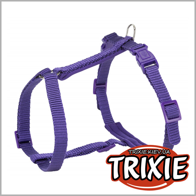 ТРИКСИ Украина - Шлея с поводком для кота Premium - TRIXIE (25–45 см/10 мм, 1.20 м, фиолет)