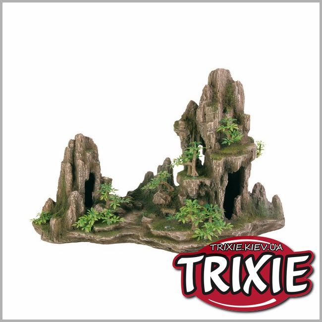 ТРИКСИ Украина - Грот  для рыбок TRIXIE - Скалы с пещерой с растениями, 45 см