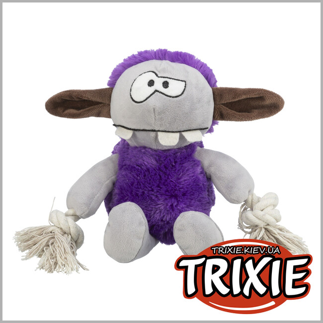 ТРИКСИ Украина - Монстр Trixie 34723 с канатом (плюш), 32 см, фиолетовый