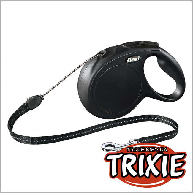 ТРИКСИ Украина - Флекси TRIXIE - New CLASSIC (M: 8м, до 20кг, черный)