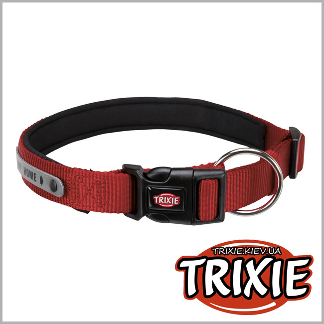 ТРИКСИ Украина - Ошейник с подкладкой для собак TRIXIE - Premium (Размер:50–55см/25мм, Цвет:красный)