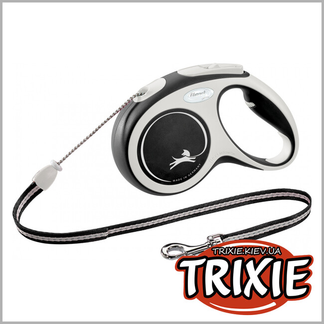 ТРІКСІ Україна - Флексі New COMFORT Trixie (M, 5м/до 20кг, чорний)