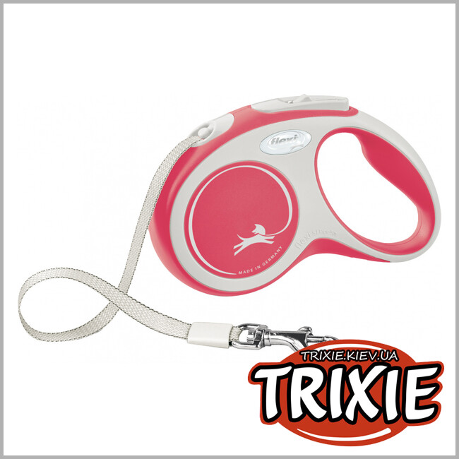 ТРИКСИ Украина - Флекси New COMFORT - TRIXIE (S, 5м/до 15кг, красный)