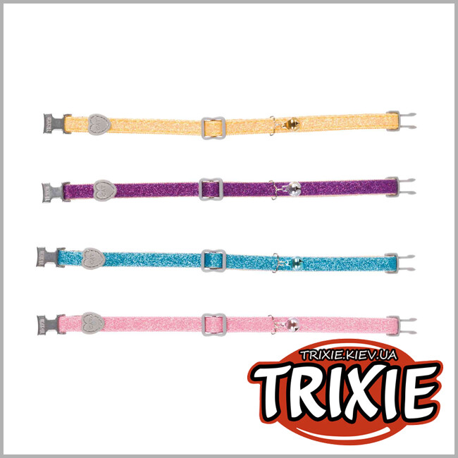 ТРИКСИ Украина - Ошейник с колокольчиком для кошки TRIXIE GLITTER (нейлон/метал.пряжка)