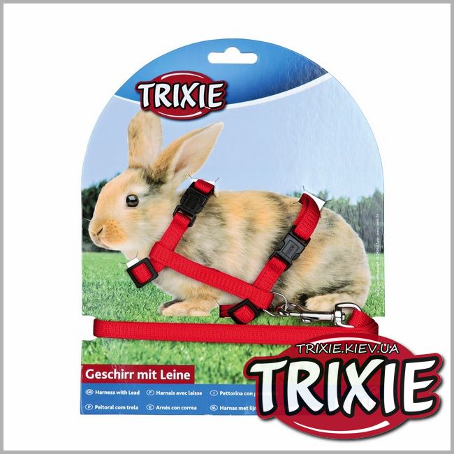 ТРІКСІ Україна - Шлейка з повідцем для кроликів TRIXIE (25-44 х 1,25 см/10 мм)
