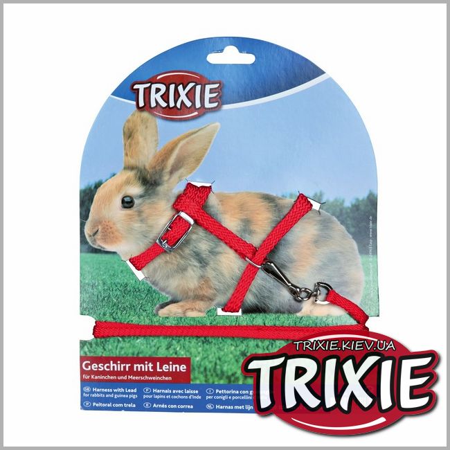 ТРІКСІ Україна - Шлейка з повідцем для кроликів та морських свинок TRIXIE