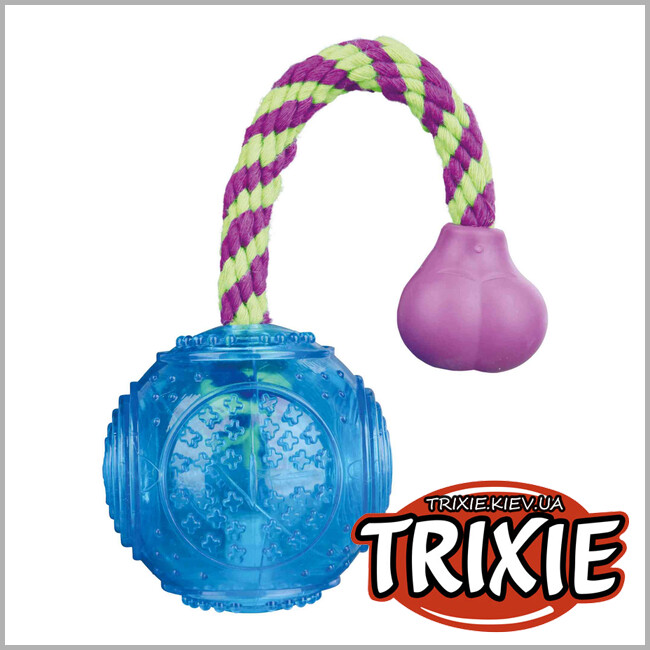 ТРИКСИ Украина - Мяч на канате TRIXIE (резина, 7 см/25 см, разные цвета)