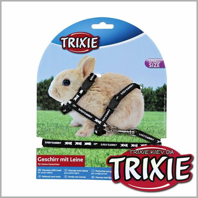 ТРИКСИ Украина - Шлейка с поводком для крольчат TRIXIE (20-33 см/8 мм)