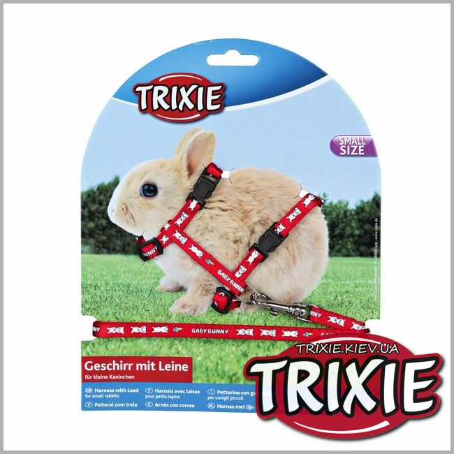 ТРИКСИ Украина - Шлейка с поводком для крольчат TRIXIE (20-33 см/8 мм)