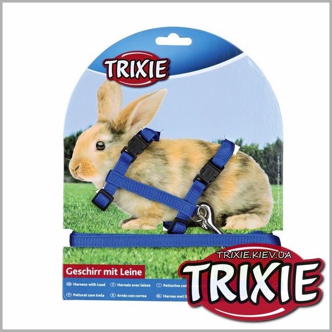 ТРІКСІ Україна - Шлейка з повідцем для кроликів TRIXIE (25-44 х 1,25 см/10 мм)