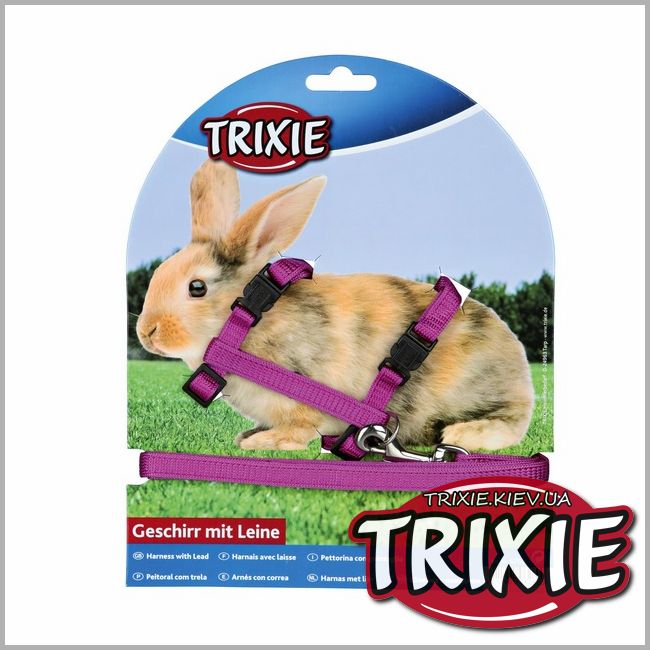 ТРІКСІ Україна - Шлейка з повідцем для кроликів TRIXIE (25-44 х 1,25 см/10 мм)