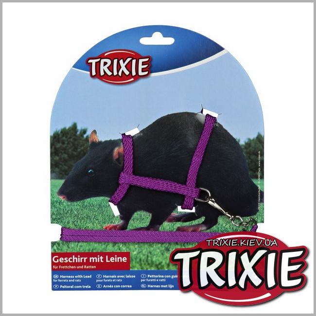 ТРИКСИ Украина - Шлейка с поводком для хорьков и крыс TRIXIE