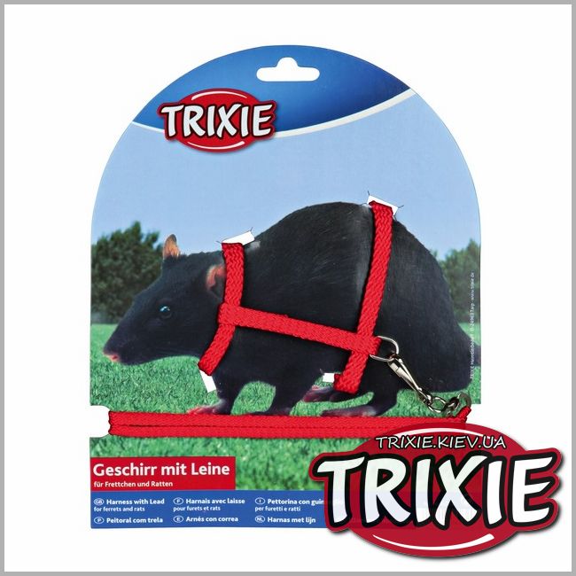 ТРИКСИ Украина - Шлейка с поводком для хорьков и крыс TRIXIE