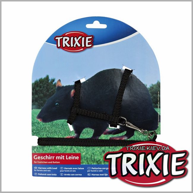 ТРИКСИ Украина - Шлейка с поводком для хорьков и крыс TRIXIE