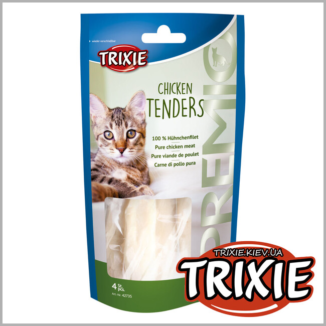 ТРИКСИ Украина - Лакомство для кошек Trixie 42735 Chicken Tenders куриное филе 4*70г