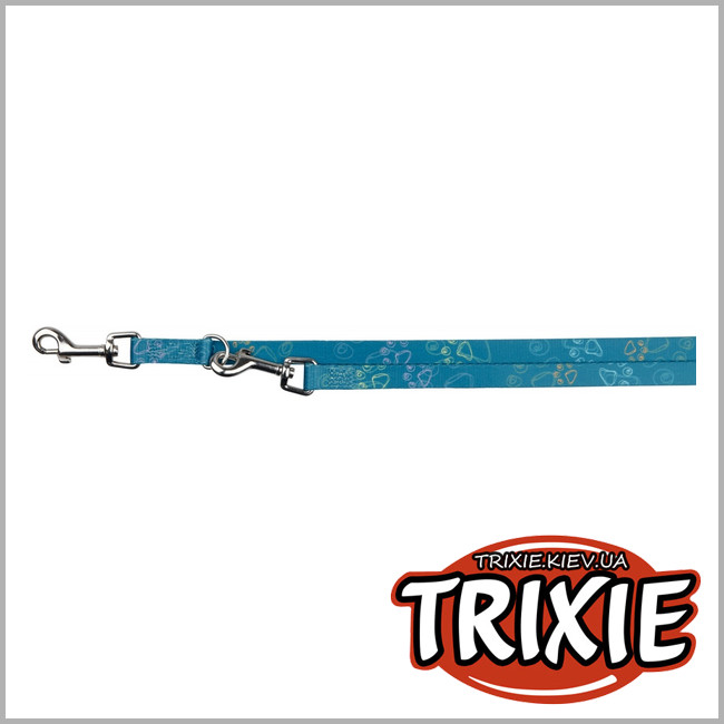 ТРИКСИ Украина - Поводок-перестёжка для собак TRIXIE Jimmy (Размер: 2м/20мм, бирюзовый, нейлон)