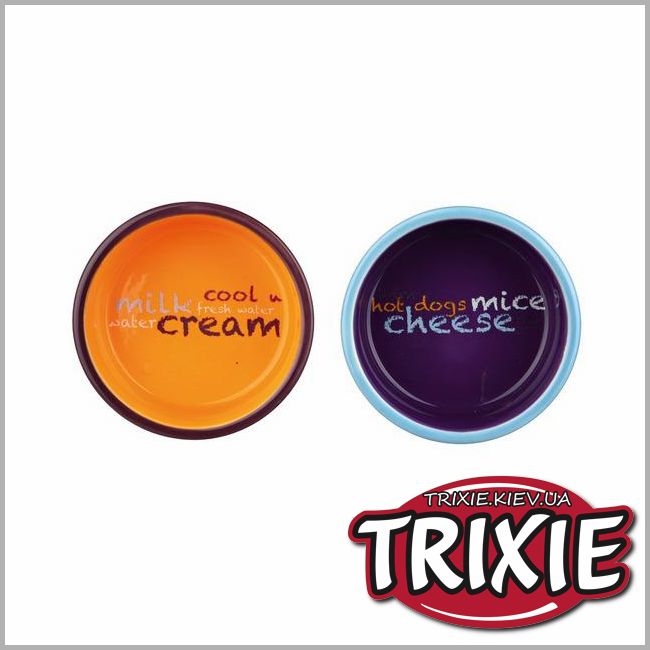 ТРИКСИ Украина - Подставка с 2мя керамическими мисками для кошек Trixie Eat on Feet (не скользит 0.3L / 12cm *2 )