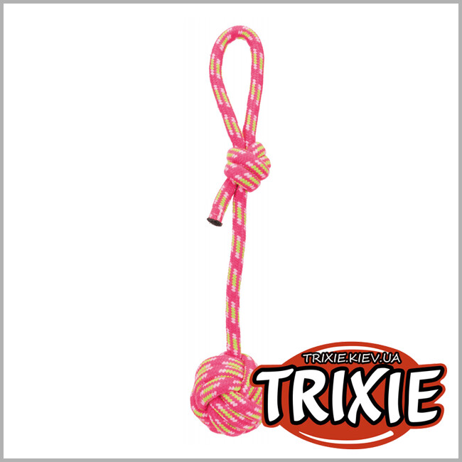 ТРИКСИ Украина - Мяч плетеный на веревке TRIXIE (7/37 см, цвета разные)