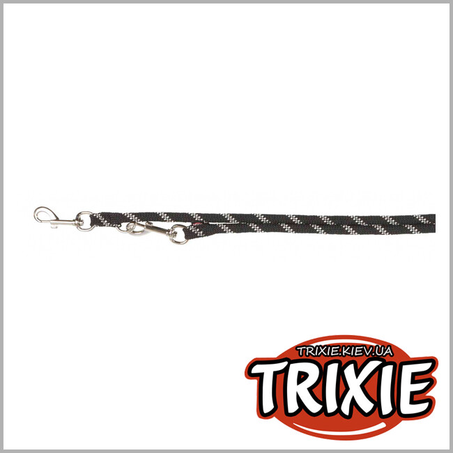 ТРИКСИ Украина - Поводок-перестежка Sporty Rope-TRIXIE (Размер S–M: 2.00м/ 8мм,черный)