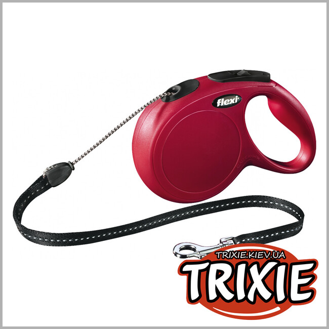 ТРИКСИ Украина - Флекси TRIXIE - New CLASSIC (M: 8м, до 20кг, красный)