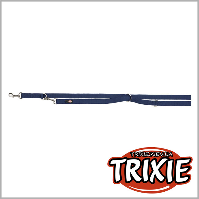 ТРИКСИ Украина - Регулируемый поводок для собак Trixie 200813 "Premium" двухслойный, M-L: 2.00м/20мм, индиго