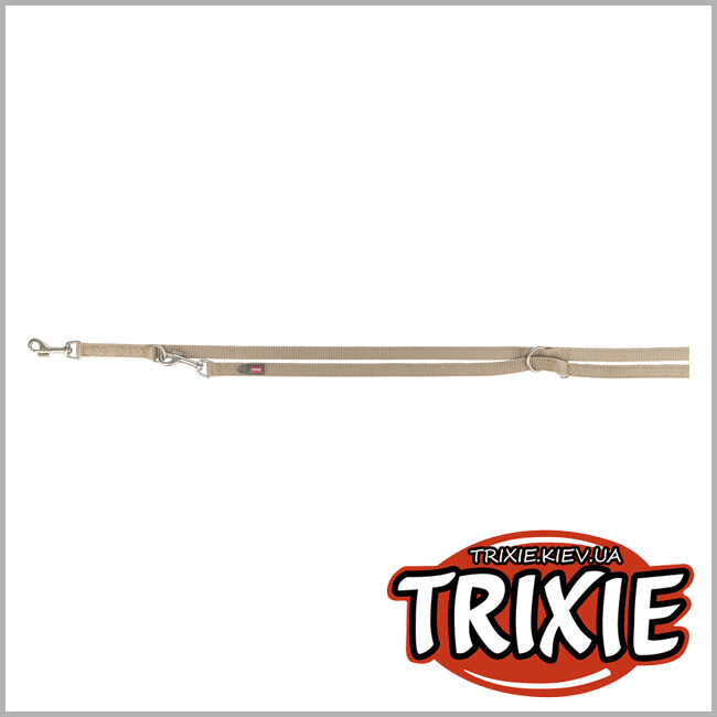 ТРИКСИ Украина - Поводок для собак Trixie 200836 Premium регулируемый двухслойный M–L 2 м 20 мм песочный.