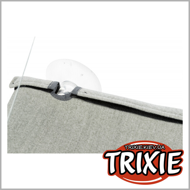 ТРИКСИ Украина - Лежак TRIXIE с креплением на окно (велюр, 50х30см,серый, до 12 кг)