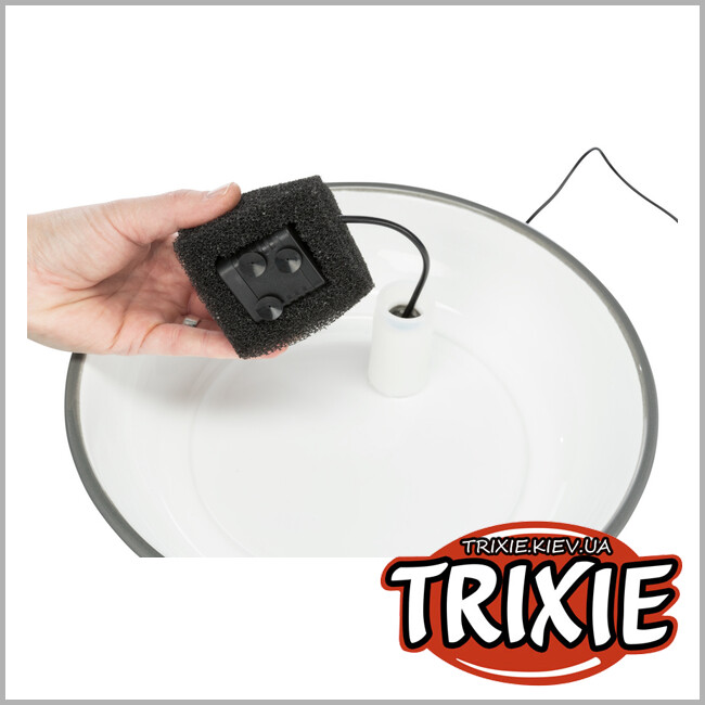 ТРИКСИ Украина - Питьевой фонтан Vital Flow-TRIXIE  (керамика, 1.5л, серый/белый)