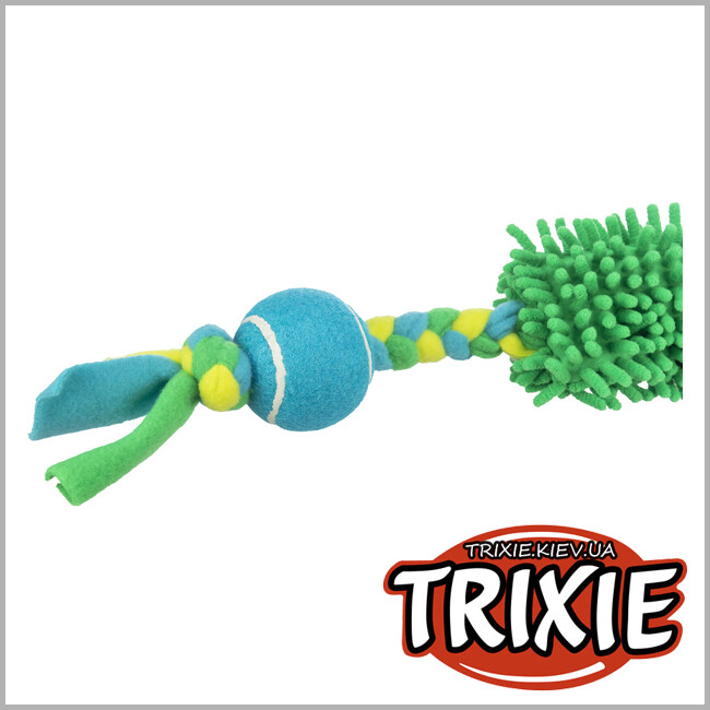 ТРИКСИ Украина - Канат Trixie 34705 Bungee теннисным мячом и амортизат (плюш), 85см