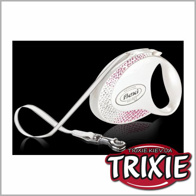 ТРИКСИ Украина - Рулетки для собак TRIXIE -  FLEXI GLAM Composition (Цвет: белый)
