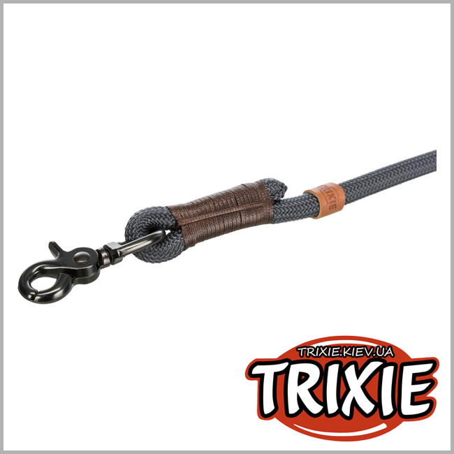 ТРИКСИ Украина - Регулируемый поводок для собак Trixie 17221 "BE NORDIC", S-M: 2.00м/8мм, темно-серый/коричневый