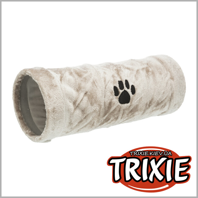 ТРИКСИ Украина - Туннель для кошки Trixie Playing Tunnel (плюш 22*60cm серый)