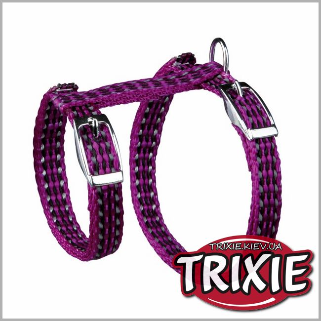 ТРІКСІ Україна - Шлейка з повідцем для кішок TRIXIE- з відбивачем (22-42см/10мм/1,2м)