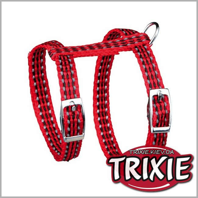 ТРІКСІ Україна - Шлейка з повідцем для кішок TRIXIE- з відбивачем (22-42см/10мм/1,2м)