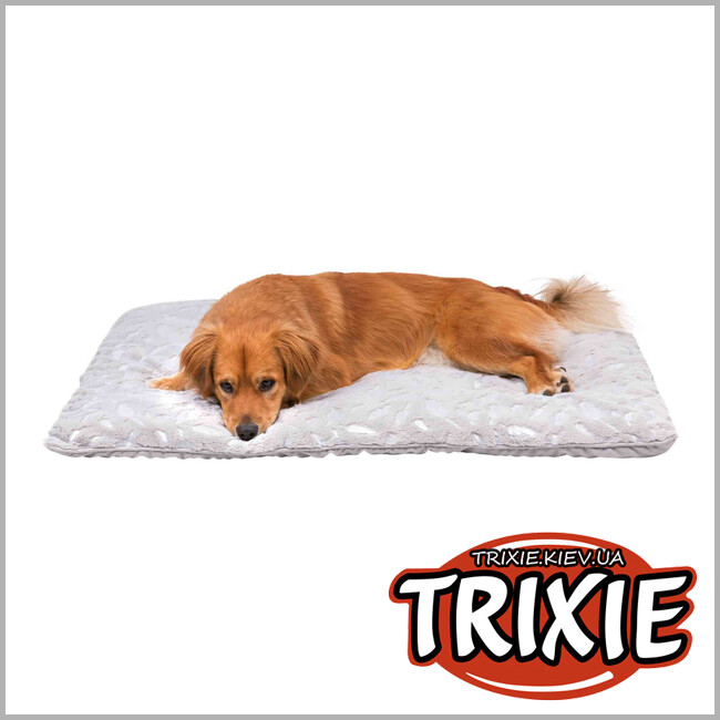 ТРИКСИ Украина - Лежак  Trixie Feather Lying Mat (плюш 100*70см серый/серебро)