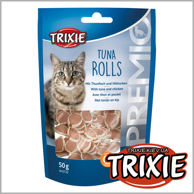 ТРИКСИ Украина - Лакомство для кошек Trixie 42732 PREMIO Tuna Rolls с тунцем и курицей 50г