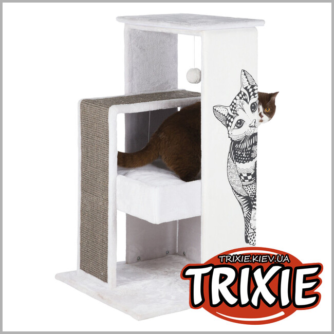 ТРИКСИ Украина - Домик-драпак Trixie 44721 "Maria" 58x58, высота 101см, светло-серый/,белый замша/сизаль