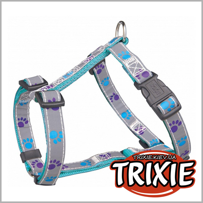 ТРИКСИ Украина - Светоотражающая шлейка для собак TRIXIE - Silver (Размер:40–65см/15мм)