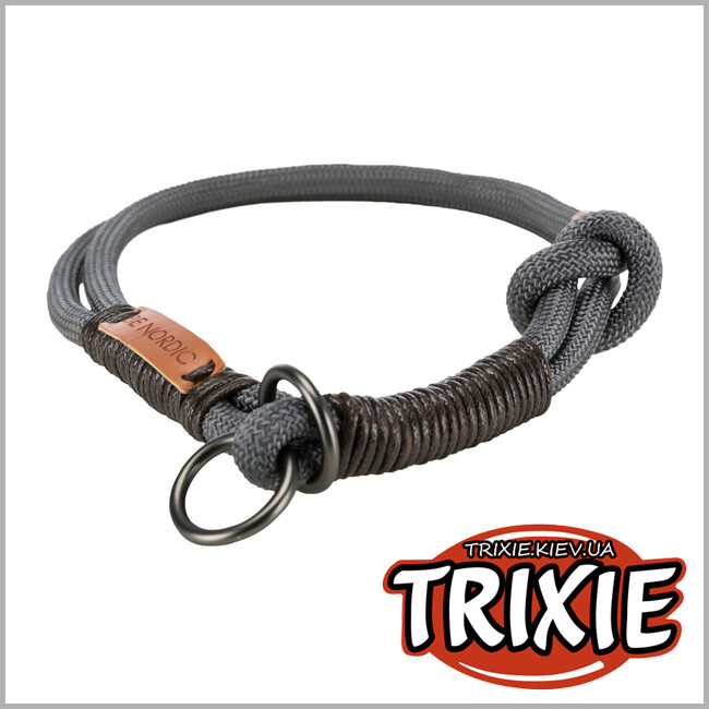 ТРИКСИ Украина - Ошейник-удавка для животных Trixie 17261 "BE NORDIC",S-M: 40см/8мм,темно-серый/коричневый