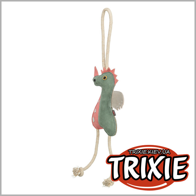 ТРИКСИ Украина - Дракон для животных Trixie на веревке (кожа/веревка), 55см