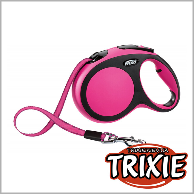 ТРИКСИ Украина - Флекси TRIXIE - New COMFORT (L: 5 м/60 кг, розовый)