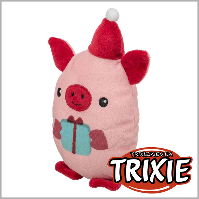 ТРИКСИ Украина - Игрушка "Рождественская свинка" Trixie 92601 для собак плюш 19 см