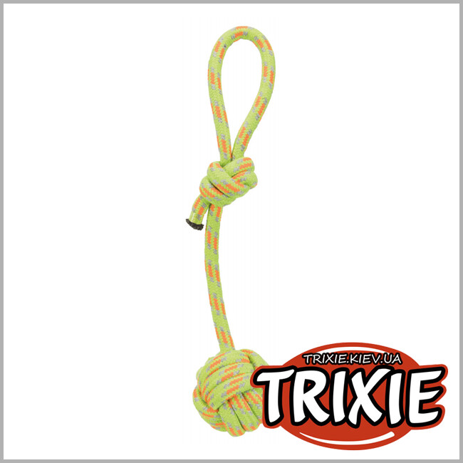 ТРИКСИ Украина - Мяч плетеный на веревке TRIXIE (7/37 см, цвета разные)