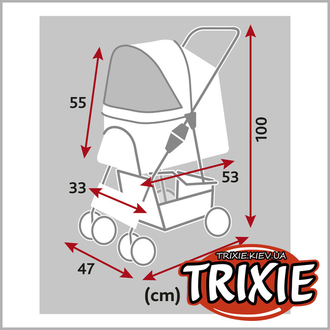 ТРИКСИ Украина - Коляска для животных Trixie Buggy (47*100*80см, до 15кг)