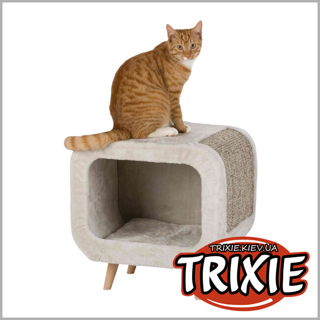 ТРИКСИ Украина - Лежак-пещера Trixie 44430 для животных "Alicia" на ножках, 48х48х38см, серый/пестрый