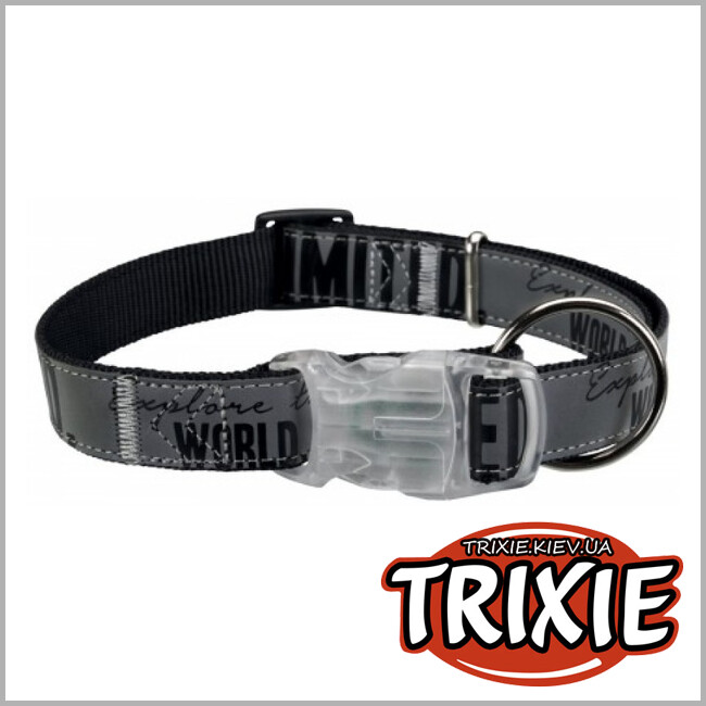 ТРИКСИ Украина - Ошейник для собак светоотражающий “Explore” Trixie с мигалкой (M–L: 35–55см/20мм, черный)