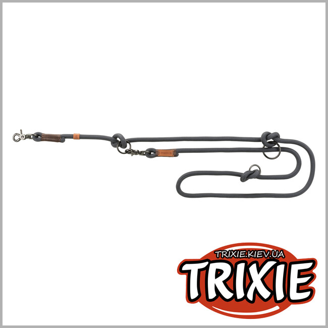 ТРИКСИ Украина - Регулируемый поводок для собак Trixie 17221 "BE NORDIC", S-M: 2.00м/8мм, темно-серый/коричневый